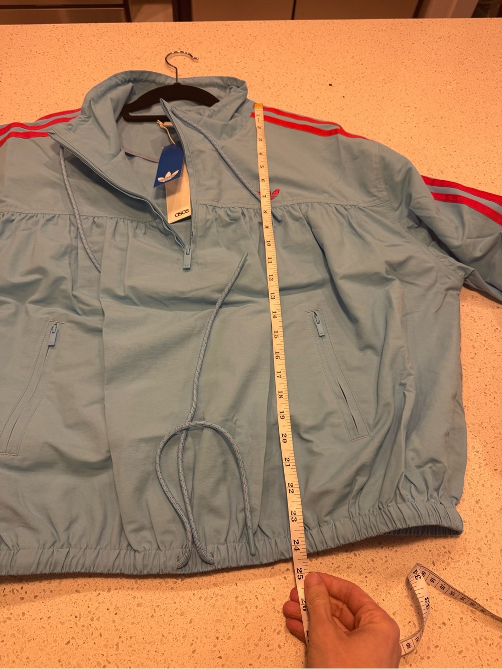 adidas Originals × ASOS Women’s XL Blue over the head track jacket in blue - Picture 9 of 9
